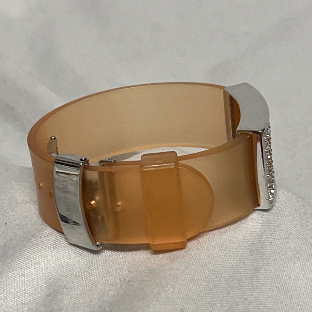 Swarovski Signed Orange Crystal Jelly Silicone Strap Band Bracelet - Picture 5 of 8